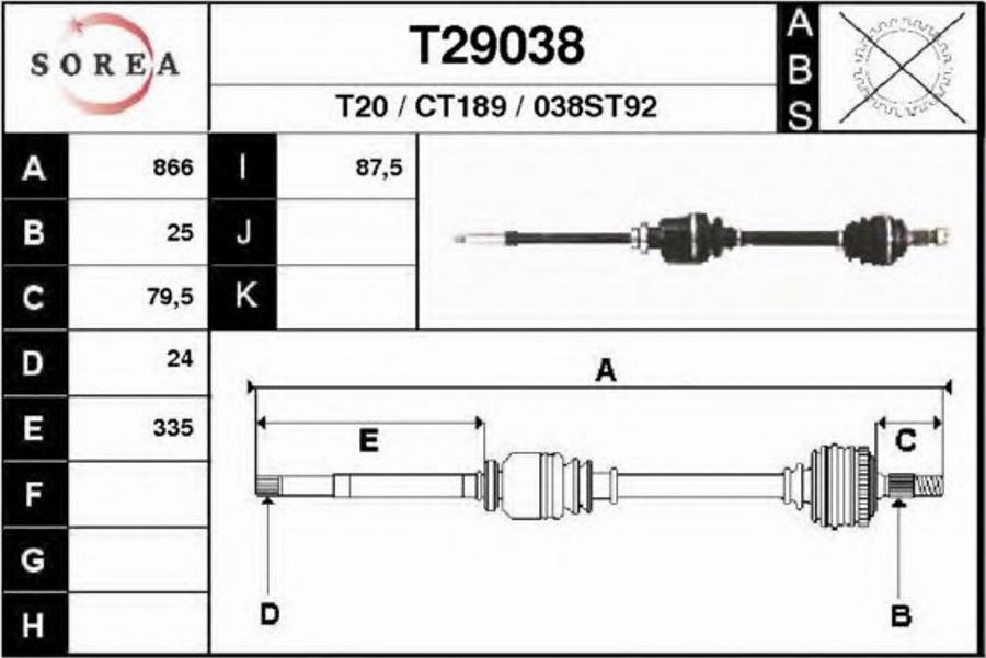 EAI T29038 - Pogonska osovina www.molydon.hr