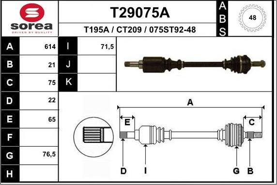 EAI T29075A - Pogonska osovina www.molydon.hr