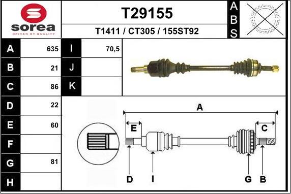 EAI T29155 - Pogonska osovina www.molydon.hr