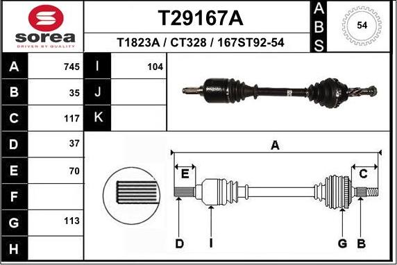 EAI T29167A - Pogonska osovina www.molydon.hr