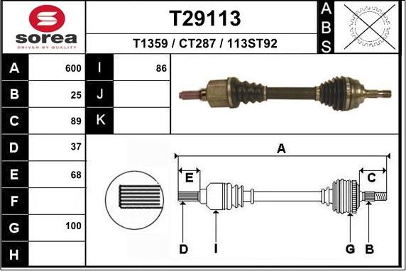 EAI T29113 - Pogonska osovina www.molydon.hr