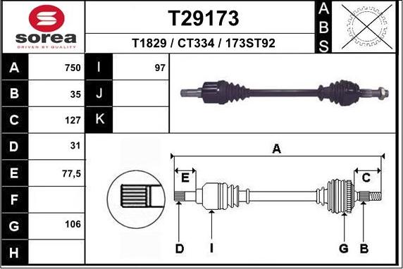 EAI T29173 - Pogonska osovina www.molydon.hr