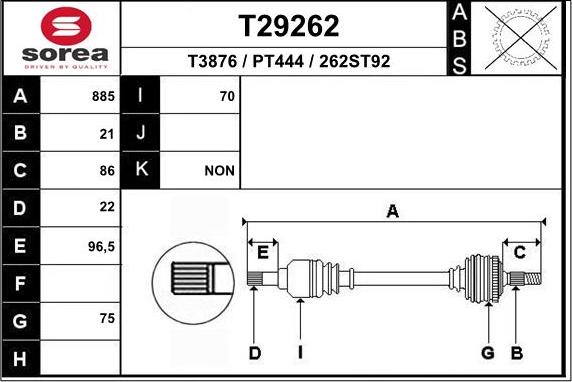 EAI T29262 - Pogonska osovina www.molydon.hr