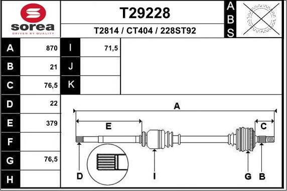 EAI T29228 - Pogonska osovina www.molydon.hr