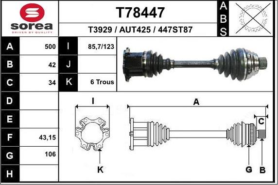 EAI T78447 - Pogonska osovina www.molydon.hr