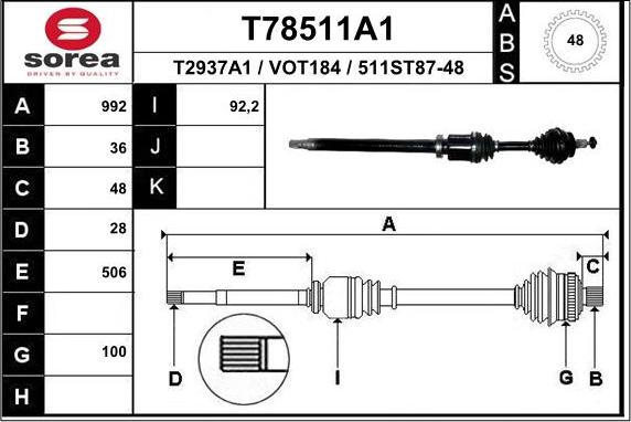 EAI T78511A1 - Pogonska osovina www.molydon.hr