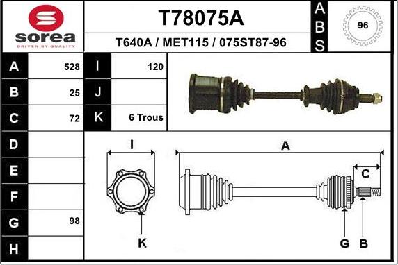 EAI T78075A - Pogonska osovina www.molydon.hr