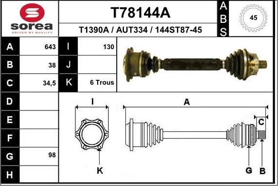 EAI T78144A - Pogonska osovina www.molydon.hr