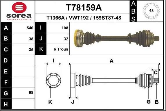 EAI T78159A - Pogonska osovina www.molydon.hr