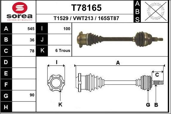 EAI T78165 - Pogonska osovina www.molydon.hr