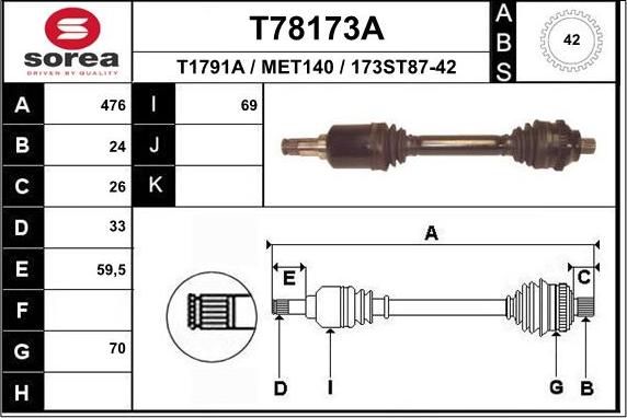 EAI T78173A - Pogonska osovina www.molydon.hr