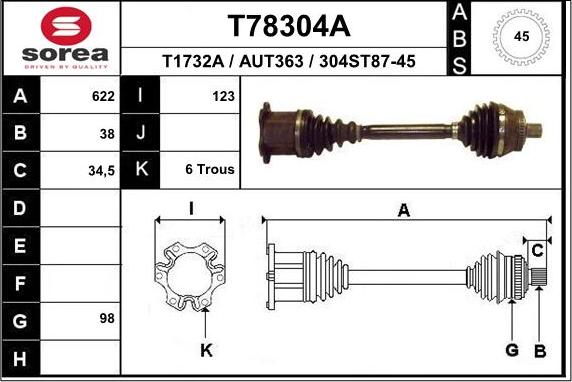 EAI T78304A - Pogonska osovina www.molydon.hr