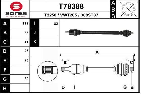 EAI T78388 - Pogonska osovina www.molydon.hr