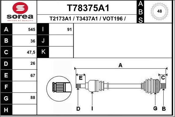 EAI T78375A1 - Pogonska osovina www.molydon.hr