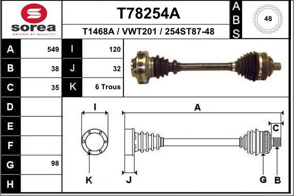 EAI T78254A - Pogonska osovina www.molydon.hr