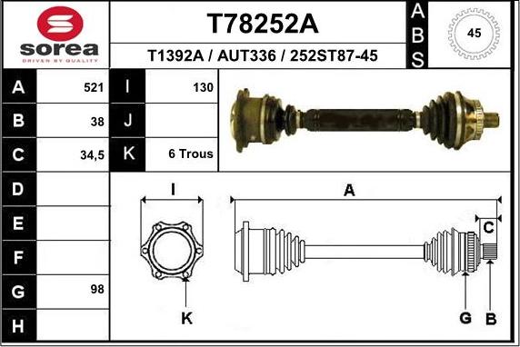 EAI T78252A - Pogonska osovina www.molydon.hr