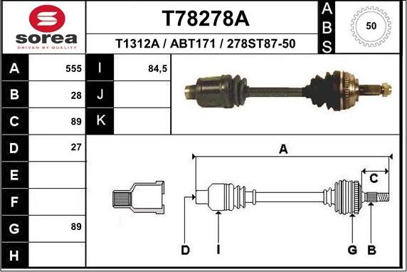 EAI T78278A - Pogonska osovina www.molydon.hr