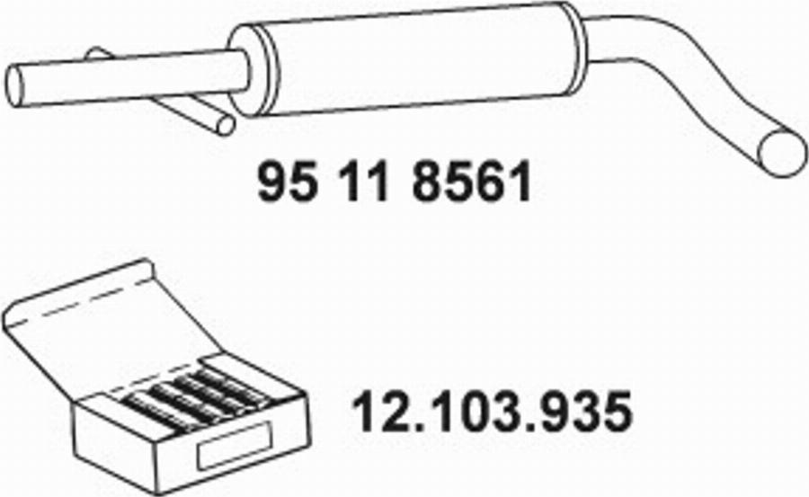 Eberspächer 95 11 8561 - Srednji Ispušni lonac www.molydon.hr