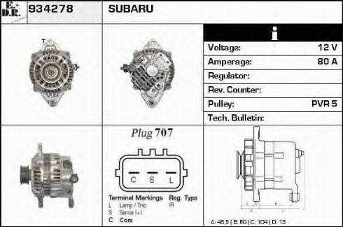 EDR 934278 - Alternator www.molydon.hr