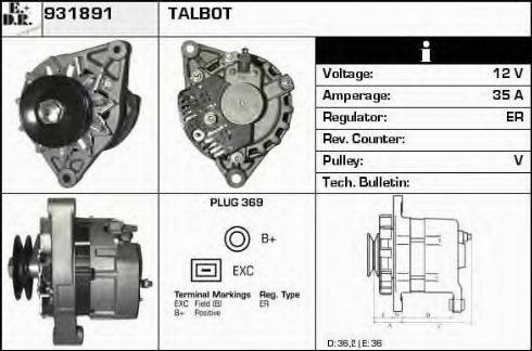 EDR 931891 - Alternator www.molydon.hr