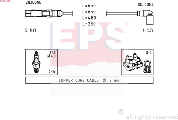 EPS 1.501.585 - Set kablova za paljenje www.molydon.hr