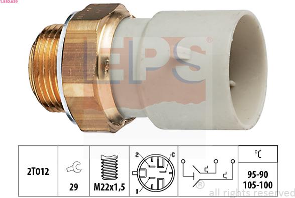 EPS 1.850.639 - Prekidač temperature, ventilator radijatora / klima uređaja www.molydon.hr