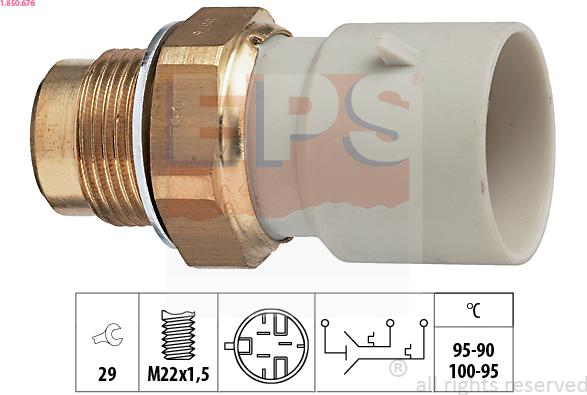 EPS 1.850.676 - Prekidač temperature, ventilator radijatora / klima uređaja www.molydon.hr