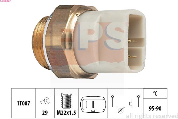 EPS 1.850.027 - Prekidač temperature, ventilator radijatora / klima uređaja www.molydon.hr