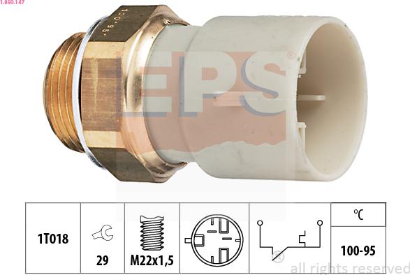 EPS 1.850.147 - Prekidač temperature, ventilator radijatora / klima uređaja www.molydon.hr