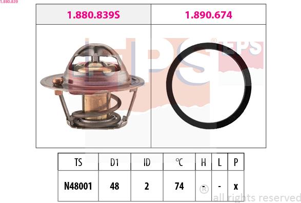 EPS 1.880.839 - Termostat, rashladna tekućinu www.molydon.hr