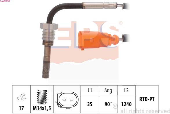 EPS 1.220.061 - Senzor, temperatura Ispušnih plinova www.molydon.hr