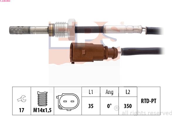 EPS 1.220.063 - Senzor, temperatura Ispušnih plinova www.molydon.hr