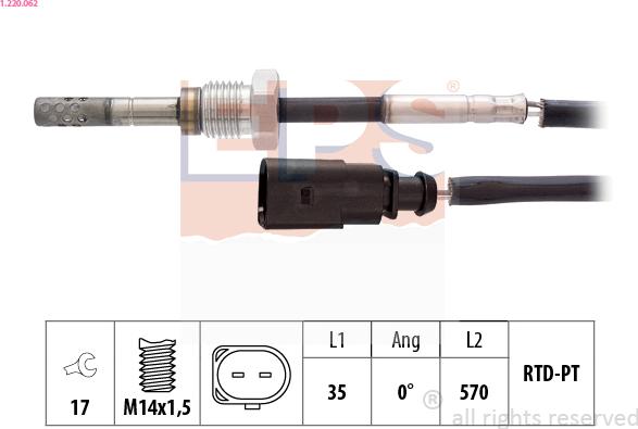 EPS 1.220.062 - Senzor, temperatura Ispušnih plinova www.molydon.hr