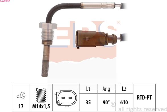 EPS 1.220.067 - Senzor, temperatura Ispušnih plinova www.molydon.hr