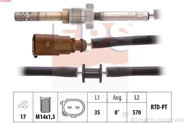 EPS 1.220.075 - Senzor, temperatura Ispušnih plinova www.molydon.hr