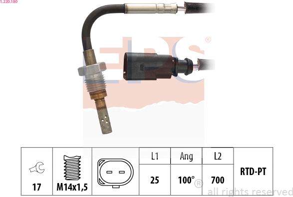 EPS 1.220.180 - Senzor, temperatura Ispušnih plinova www.molydon.hr