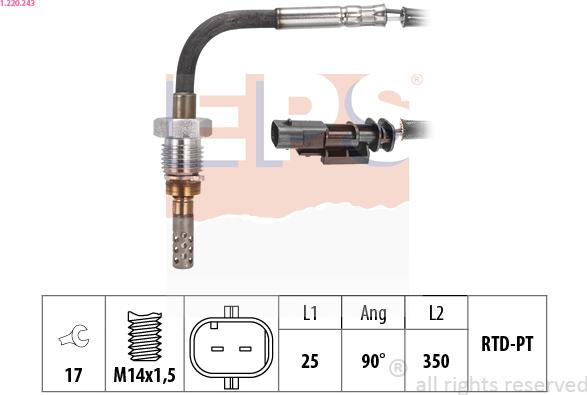 EPS 1.220.243 - Senzor, temperatura Ispušnih plinova www.molydon.hr