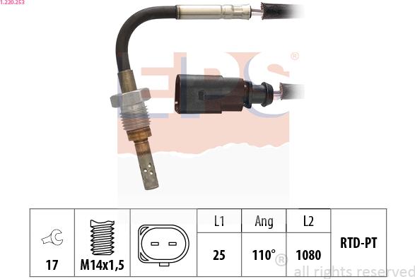 EPS 1.220.253 - Senzor, temperatura Ispušnih plinova www.molydon.hr