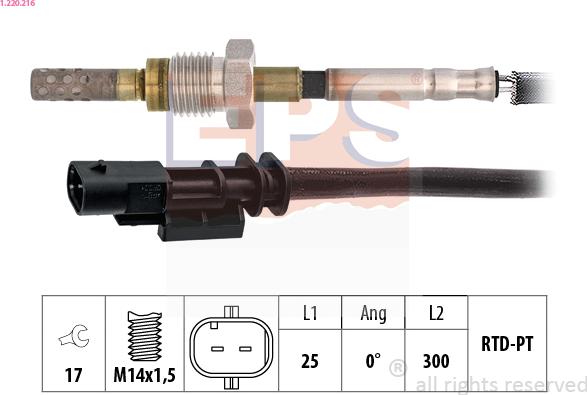 EPS 1.220.216 - Senzor, temperatura Ispušnih plinova www.molydon.hr