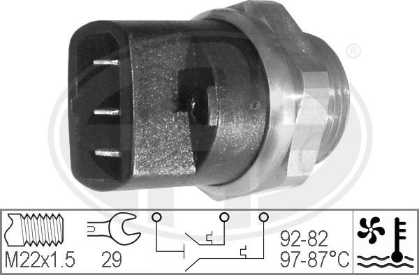 ERA 330204 - Prekidač temperature, ventilator radijatora / klima uređaja www.molydon.hr