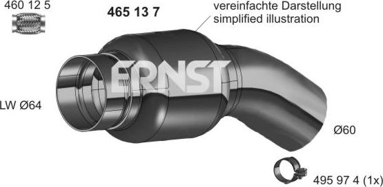 ERNST 465137 - Savitljiva metalna Cijev, Ispušni sistem www.molydon.hr