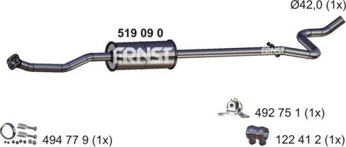 ERNST 519090 - Srednji Ispušni lonac www.molydon.hr