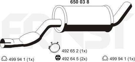 ERNST 650038 - Srednji Ispušni lonac www.molydon.hr