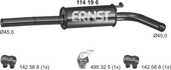 ERNST 114196 - Srednji Ispušni lonac www.molydon.hr