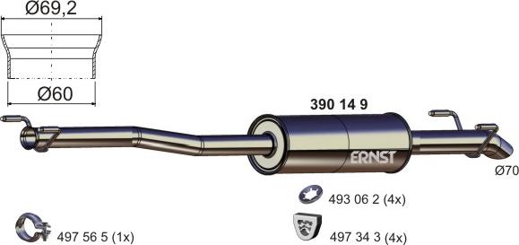 ERNST 390149 - Srednji Ispušni lonac www.molydon.hr