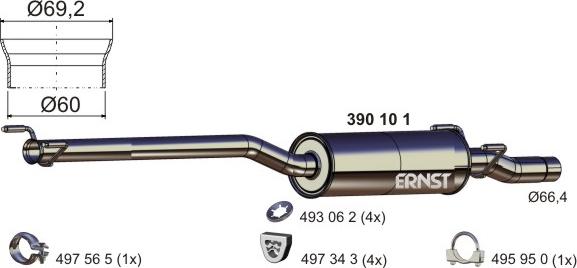 ERNST 390101 - Srednji Ispušni lonac www.molydon.hr