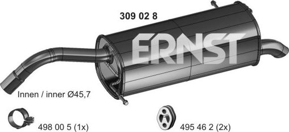 ERNST 309028 - Zadnji Ispušni lonac www.molydon.hr