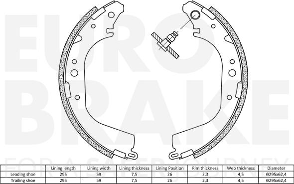 Eurobrake 58492745425 - Komplet kočnica, bubanj kočnice www.molydon.hr