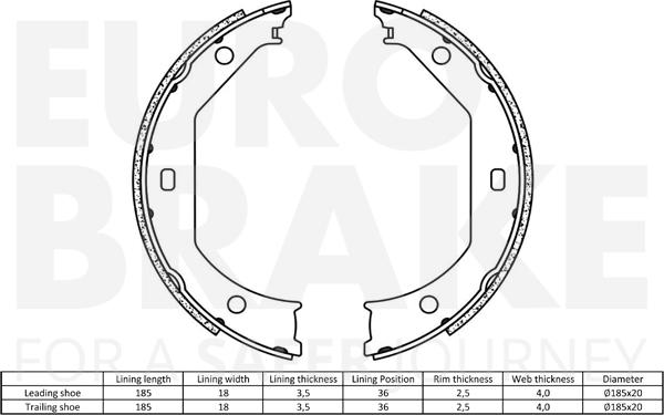 Eurobrake 58492715638 - Komplet kočionih obloga, rucna kočnica www.molydon.hr