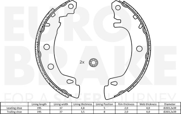 Eurobrake 58492739581 - Komplet kočnica, bubanj kočnice www.molydon.hr